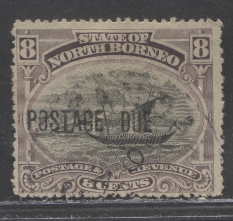 Lot 543 North Borneo SC#J5 8c Lilac And Black 1895 Postage Due, A Fine Postally Used Example, Click on Listing to See ALL Pictures, Estimated Value $25 USD