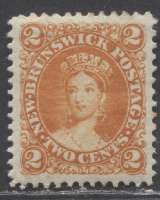 Lot 86 New Brunswick #7b 2c Deep Orange Queen Victoria, 1860 Cents Issue, A Very Fine Regummed Single, Perf 11.75, Regummed To Appear NH