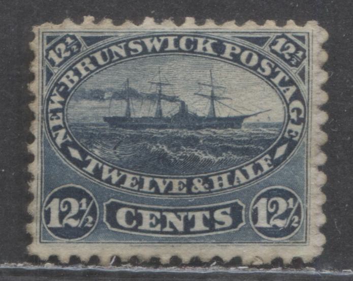 Lot 89 New Brunswick #10 12.5c Blue Steamship, 1860 Cents Issue, A Fine Unused Single, Perf 11.75
