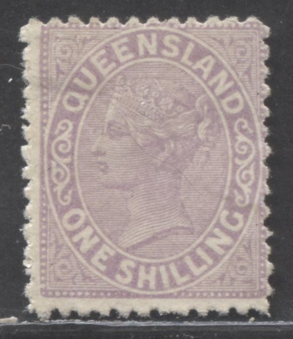 Lot 128 Queensland SC#6 1/- Pale Violet 1895 Definitive Issue, On Thick Paper With No Gum, A Fine Unused Example, Click on Listing to See ALL Pictures, Estimated Value $20 USD
