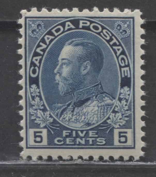 Lot 13 Canada #111 5c Dark Blue King George V, 1914 Admiral Issue, A FNH Single