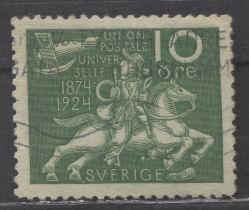 Lot 224 Sweden SC#228 10o Green 1924 UPU Issue, A Very Fine Used Example, Click on Listing to See ALL Pictures, 2022 Scott Classic Cat. $65 USD