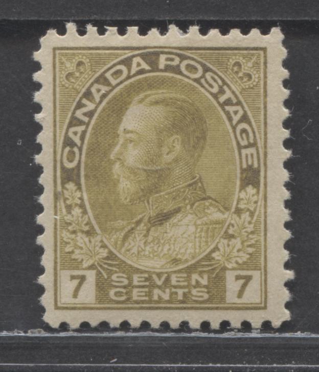 Lot 32 Canada #113c 7c Sage Green King George V, 1914 Admiral Issue, A VFOG Single