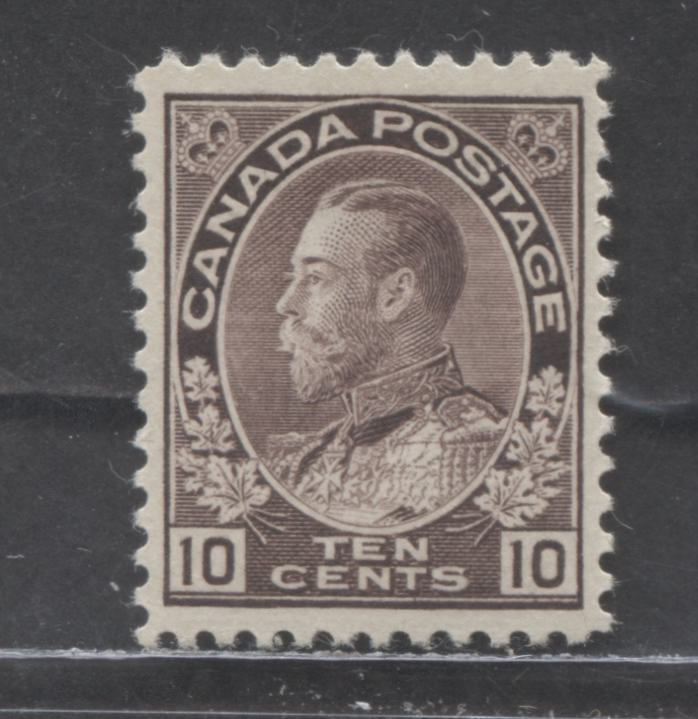 Lot 46 Canada #116 10c Plum (Brown Purple) King George V, 1912 Admiral Issue, A VFNH Single