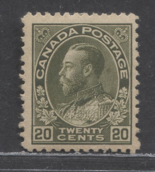 Lot 69 Canada #119b 20c Sage Green King George V, 1925 Admiral Issue, A FOG Single, Wet Printing