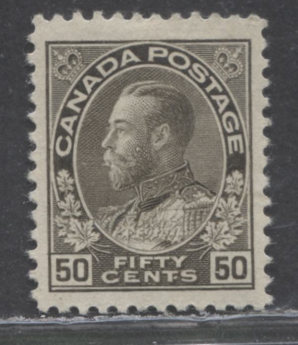 Lot 81 Canada #120i 50c Silver Black King George V, 1917 Admiral Issue, A VFOG Single, Wet Printing