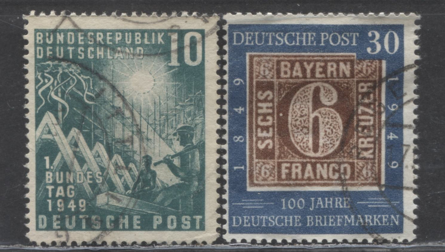Lot 115 Germany SC#665/668 1949 Commemoratives, 2 Fine Used Singles, Click on Listing to See ALL Pictures, Estimated Value $30 USD