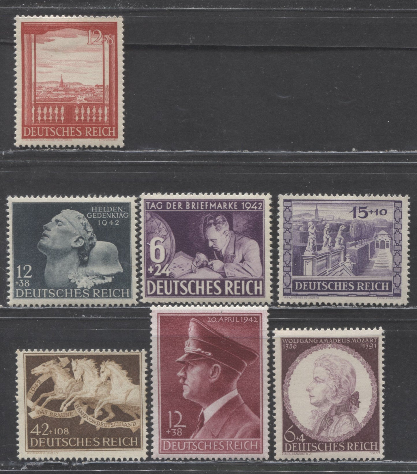 Lot 123 Germany SC#B198/B207 1941-1942 Semi Postals, 7 F/VFNH Singles, Click on Listing to See ALL Pictures, 2017 Scott Cat. $28.1 USD