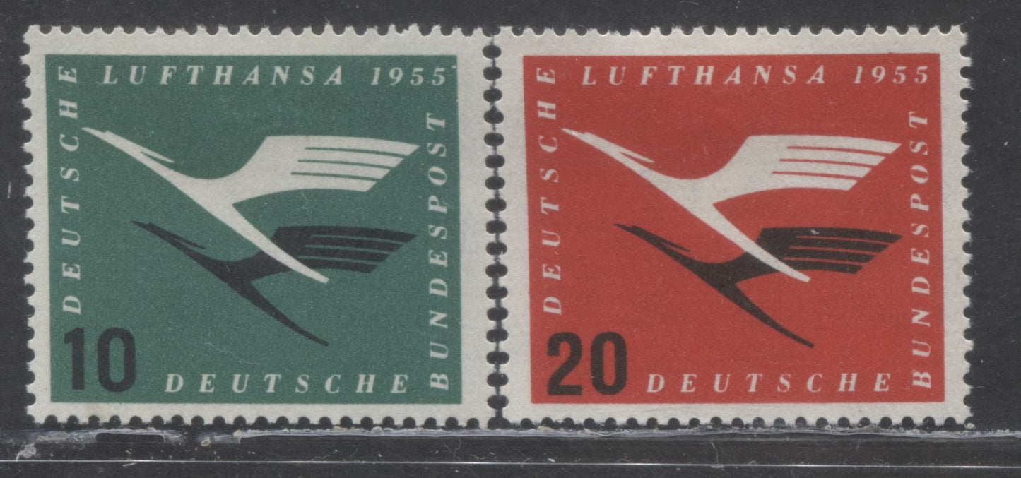 Lot 130 Germany SC#C62/C64 1955 Airmails, 2 F/VFOG Singles, Click on Listing to See ALL Pictures, 2017 Scott Cat. $16.1 USD