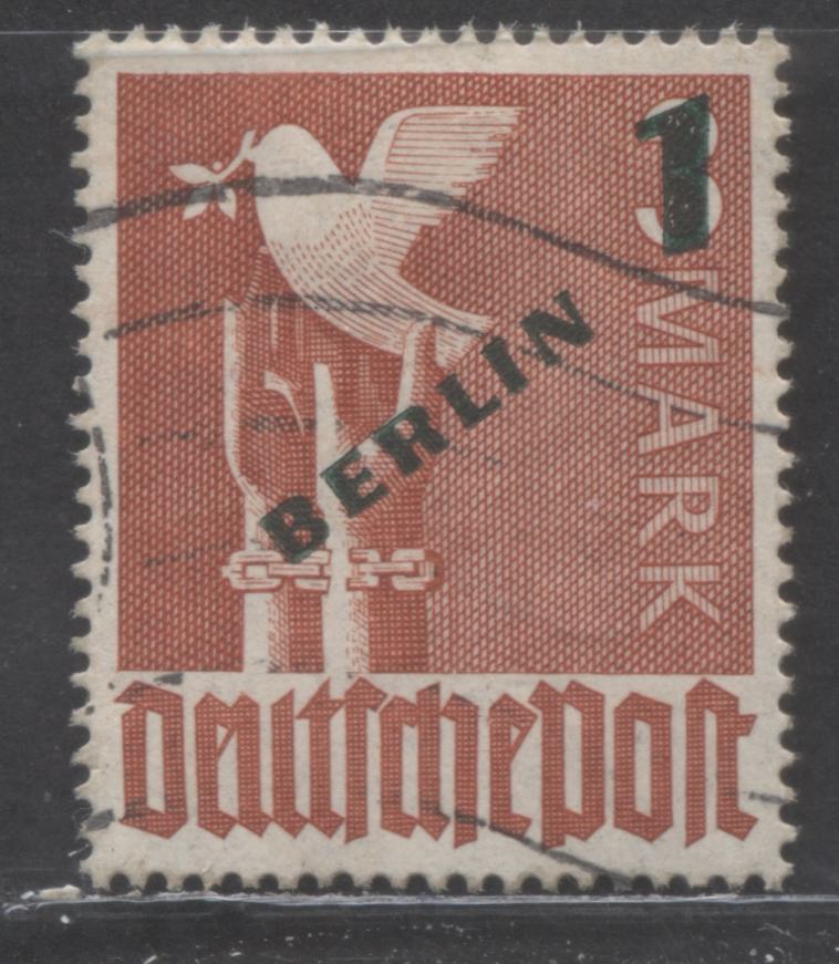 Lot 135 Germany - Berlin SC#9N67 1DM On 3DM Red 1949 Surcharges, A Very Fine Used Example, Click on Listing to See ALL Pictures, 2017 Scott Cat. $16 USD