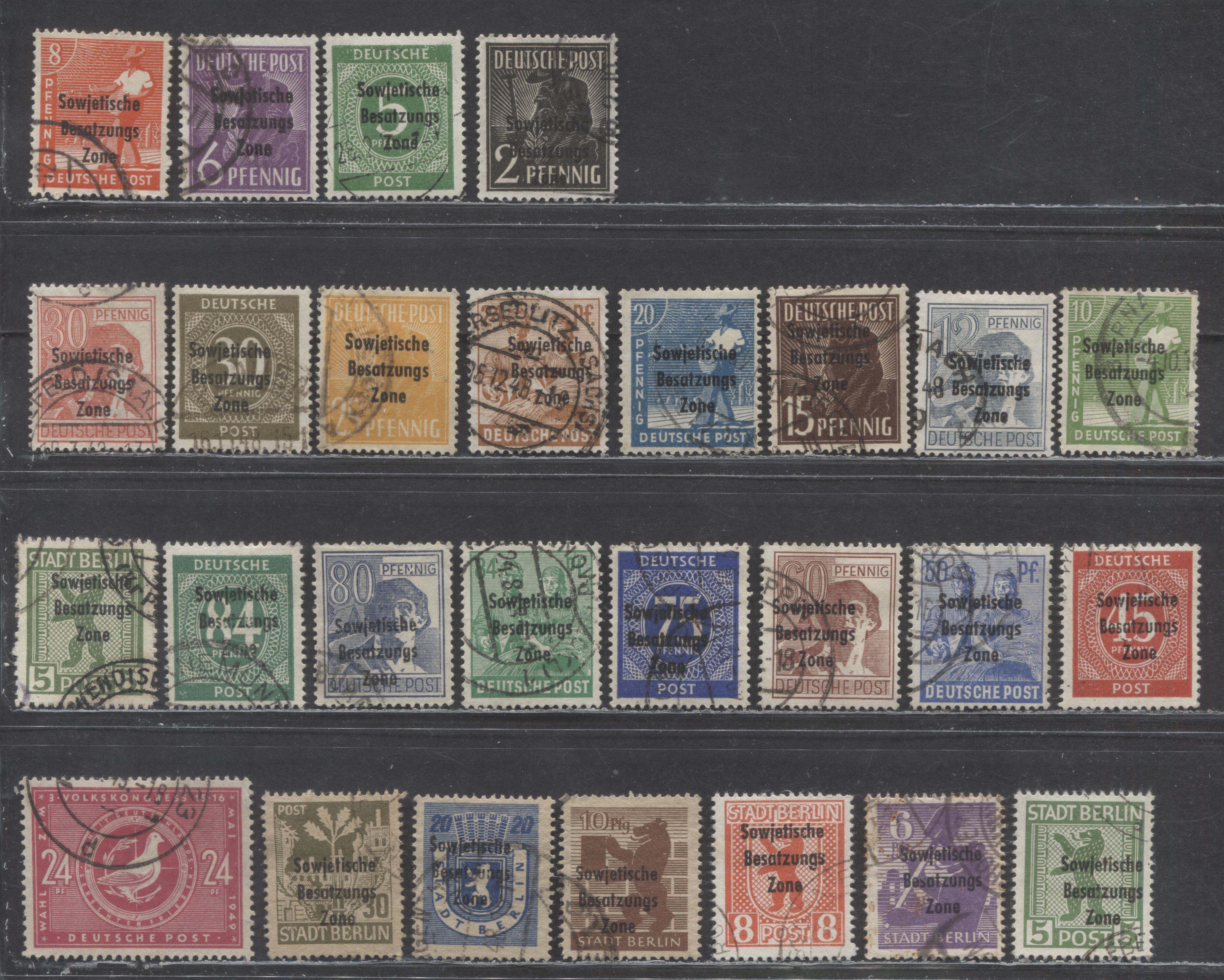 Lot 139 German Democratic Republic SC#10N1/10N46 1948-1949 Overprints ...