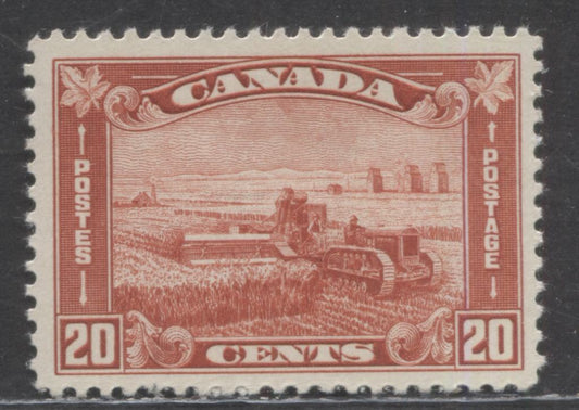 Lot 99 Canada #175 20c Deep Vermillion Harvesting Wheat, 1930-1931 Arch/Leaf Issue, A VFNH Single, With Cream Gum
