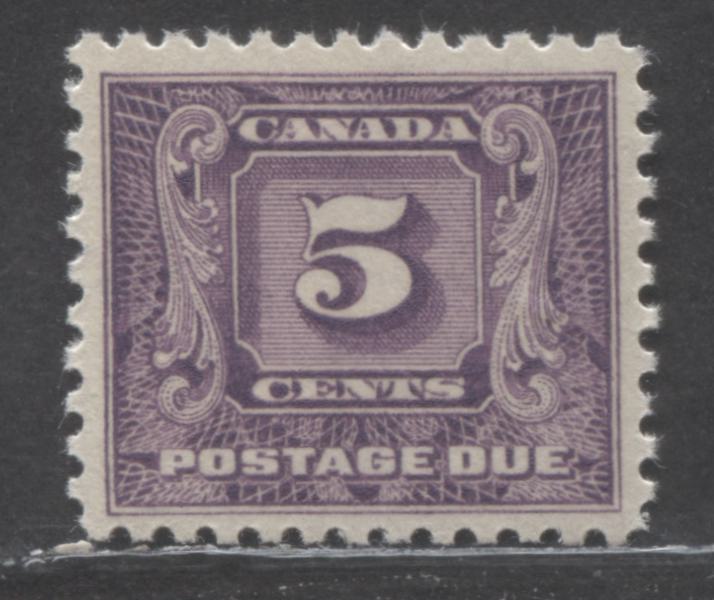 Lot 13 Canada #J9i 5c Dull Violet, 1930-1932 2nd Postage Dues, A VFNH Single With Yellowish Cream Gum