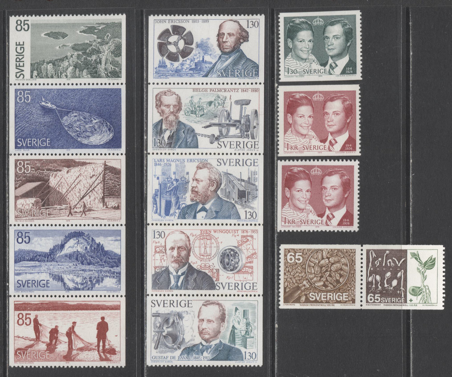 Lot 250 Sweden SC#1161-1194 1976-1977 Commemoratives & Definitives, 34 VFNH Singles, Click on Listing to See ALL Pictures, 2017 Scott Cat.$17.55 USD
