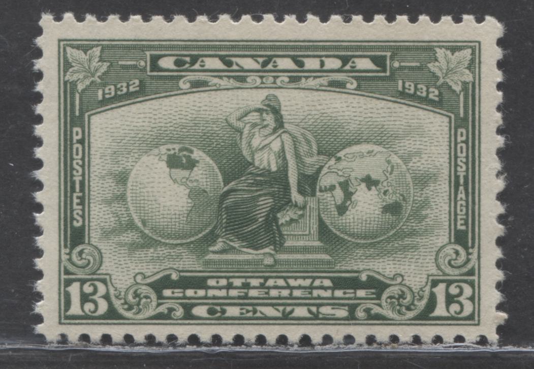 Lot 25 Canada #194 13c Deep Green Britannia, 1932 Imperial Economic Conference, A VFNH Single With Semi Glossy Yellow Gum