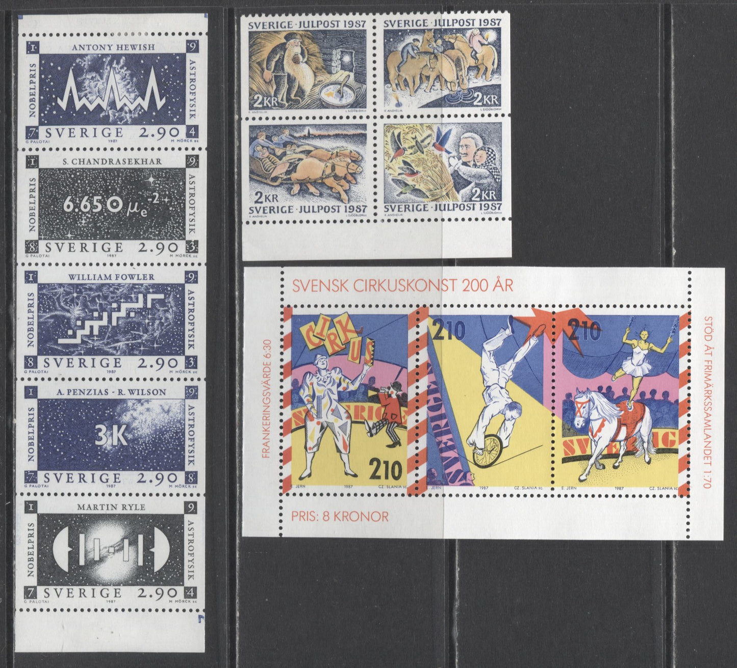 Lot 270 Sweden SC#1646-1671 1987-1988 Commemoratives, 26 VFNH/LH Singles, Pairs, Strips Of 3 & 5, & Blocks Of 4, Click on Listing to See ALL Pictures, 2017 Scott Cat.$32.25 USD