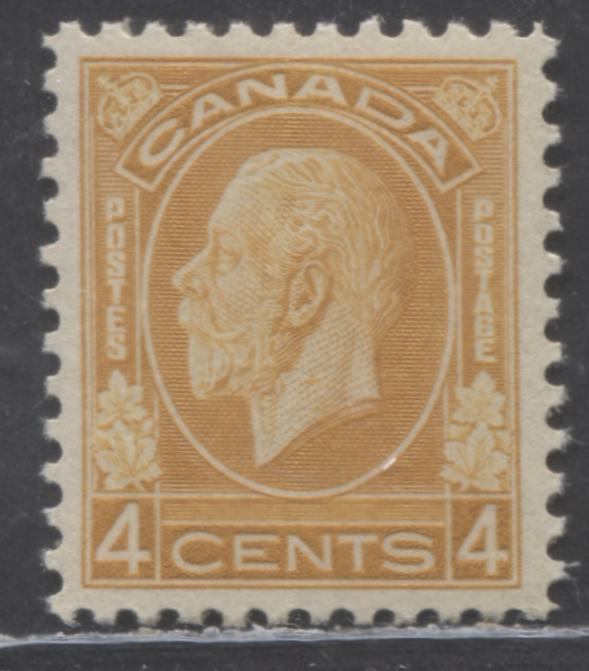 Lot 42 Canada #198 4c Ochre King George V, 1932 Medallion Issue, A VFNH Single With Brownish Cream Gum