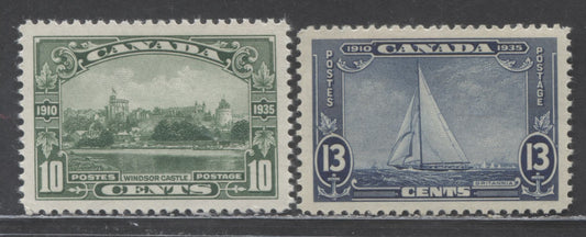 Lot 69 Canada #215-216 10c & 13c Green & Dark Blue Windsor Castle & Royal Yacht, 1935 KGV Silver Jubilee, 2 VFNH Singles
