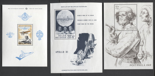 Lot 67 Belgium SC#736a/B942 1967-1976 Commemorative & Semi Postals, 7 VFNH Souvenir Sheets, Click on Listing to See ALL Pictures, 2017 Scott Cat.$15.1 USD