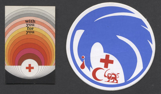 Lot 66 Switzerland SC#Unlisted  1979 - 1981 Red Cross Society Labels - Window or Furniture Decals, Various Designs, 2  Examples, Click on Listing to See ALL Pictures, Estimated Value $5 USD