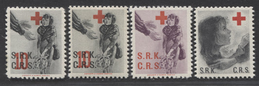 Lot 69 Switzerland SC#Unlisted  1945 - 1948 Red Cross Society Labels - Pourle Secours aus Enfant de la Croix - Rouge Swisse, Perf 11 And 11.5, 4 VFNH Examples, Click on Listing to See ALL Pictures, Estimated Value $10 USD