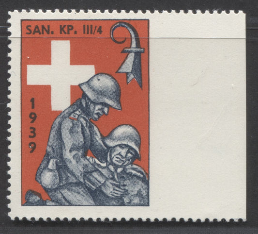 Lot 88 Switzerland SC#Unlisted  1939 Military Stamp Issue - SAN. KP. III/4 Division, Partial Imperf, A VFOG Example, Click on Listing to See ALL Pictures, Estimated Value $10 USD