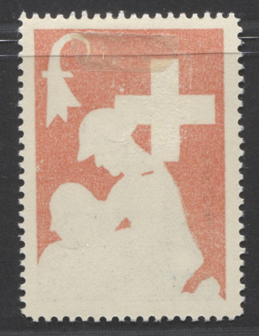 Lot 89 Switzerland SC#Unlisted  1939 Military Stamp Issue - SAN. KP. III/4 Division, Full Offset Of Red On Back, A VFOG Example, Click on Listing to See ALL Pictures, Estimated Value $10 USD