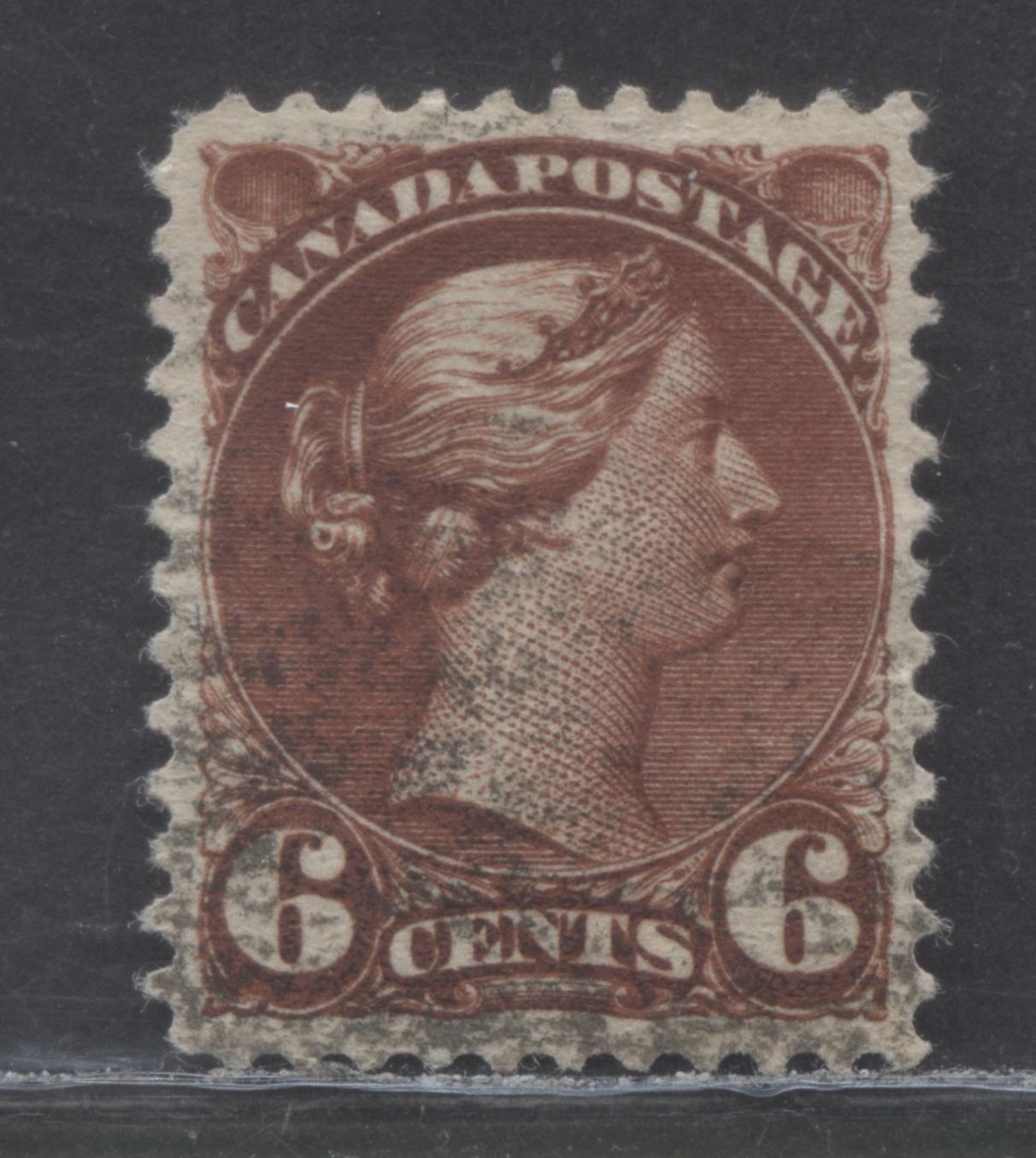 Lot 10 Canada #43iv 6c Red Brown Queen Victoria, Post 1892 Small Queen Issue, A Fine Used Single Ottawa Printing On Horizontal Wove Paper With Minor Re-Entry, Perf 12
