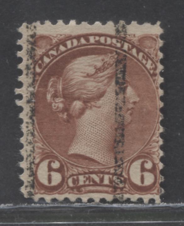 Lot 13 Canada Walburn #R43v 6c Red Brown Queen Victoria, 1888 - 1897 Small Queen Issue, A Fine Used Single Precancel Unlisted Variety On 2nd Ottawa Printing With Perf 12.2x12.1