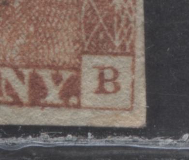 Lot371A Great Britain SC#3 (SG#B1) 1d Red Brown 1841-1854 Imperf Penny Reds, Alphabet I, Weak Lower Corner Squares And Weak Squares In 3 Corners, 4 Fair - Good Used Examples, Click on Listing to See ALL Pictures, Estimated Value $15 USD