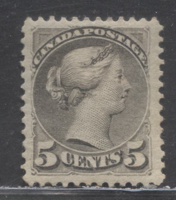 Lot 5 Canada #42 5c Grey Queen Victoria, Post 1892 Small Queen Issue, A VFOG Single 2nd Ottawa Printing On Soft Horizontal Wove Paper, Perf 12.15x12.1