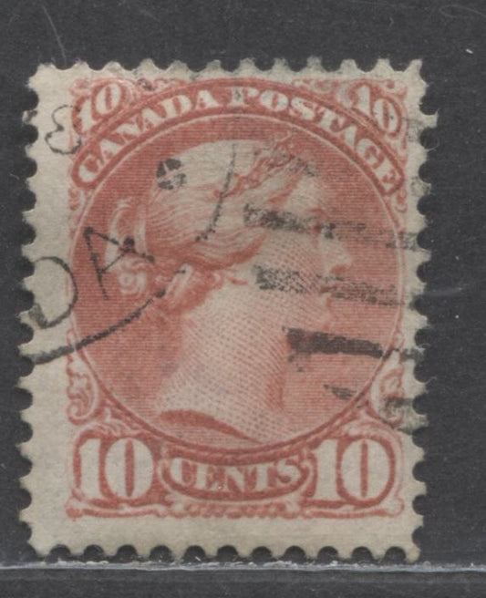 Lot 68 Canada #45a 10c Dull Scarlet Queen Victoria, 1888 - 1897 Small Queen Issue, A Fine Used Single On Vertical Wove Paper, Perf 12x12.1