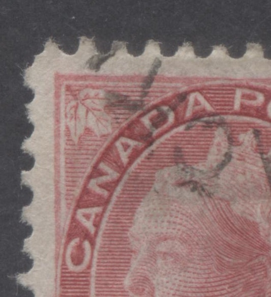 Lot 66 Canada #78, 79 3c & 5c Carmine & Blue Queen Victoria, 1898-1902 Numeral Issue, 2 Very Fine Used Singles On Vertical Wove & Bluish Horizontal Wove Papers, Slip Print On 3c