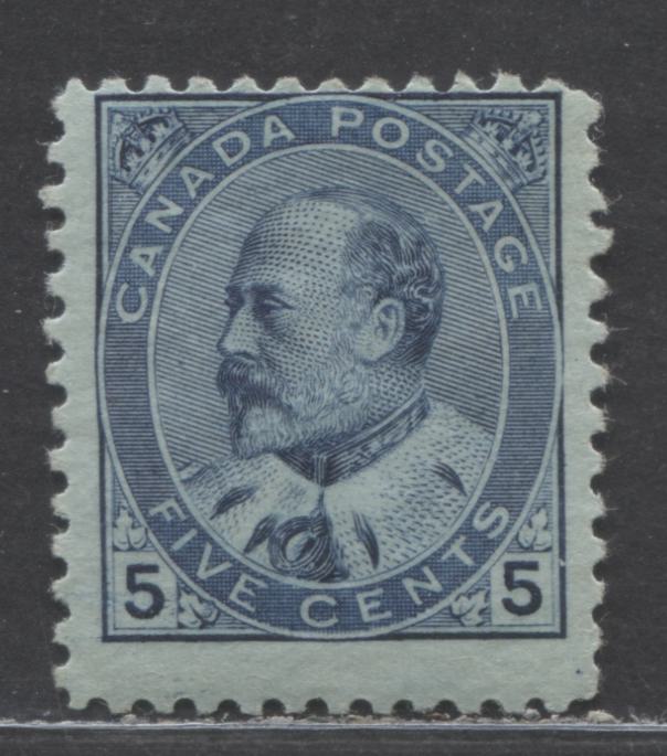 Lot 99 Canada #91 5c Blue King Edward VII, 1903-1908 King Edward Issue, A FNH Single On Bluish Horizontal Wove Paper
