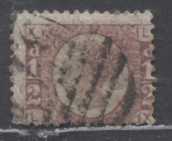 Lot 1 Great Britain SC#58 (SG#48) 1/2d Rose Red 1870 - 1880 Bantam Issue, Plate 1 Printing, A Good Used Example, Click on Listing to See ALL Pictures, Estimated Value $10