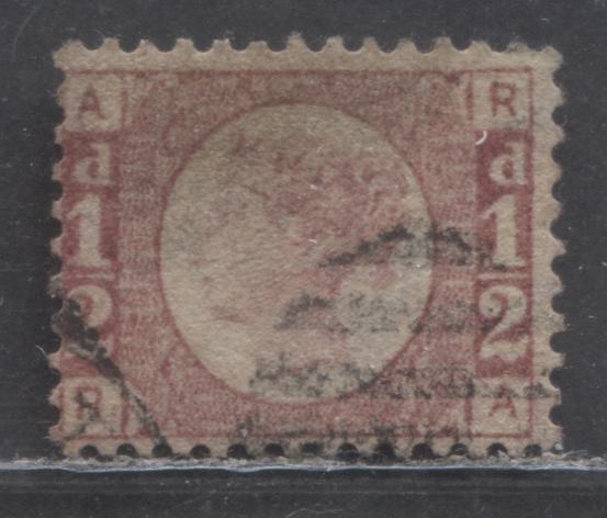 Lot 11 Great Britain SC#58 (SG#48) 1/2d Rose Red 1870 - 1880 Bantam Issue, Plate 11 Printing, A Fine Used Example, Click on Listing to See ALL Pictures, Estimated Value $15