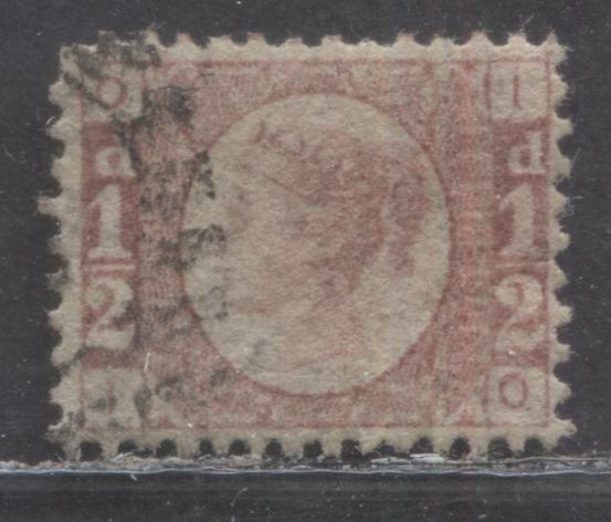 Lot 12 Great Britain SC#58 (SG#49wj) 1/2d Rose Red 1870 - 1880 Bantam Issue, Plate 11 Printing With Reversed Watermark, A Very Fine Used Example, Click on Listing to See ALL Pictures, Estimated Value $450
