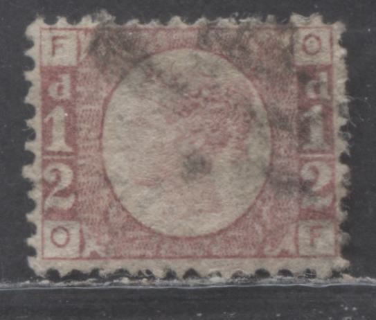 Lot 13 Great Britain SC#58 (SG#48) 1/2d Rose Red 1870 - 1880 Bantam Issue, Plate 12 Printing, A Fine/Very Fine Used Example, Click on Listing to See ALL Pictures, Estimated Value $20