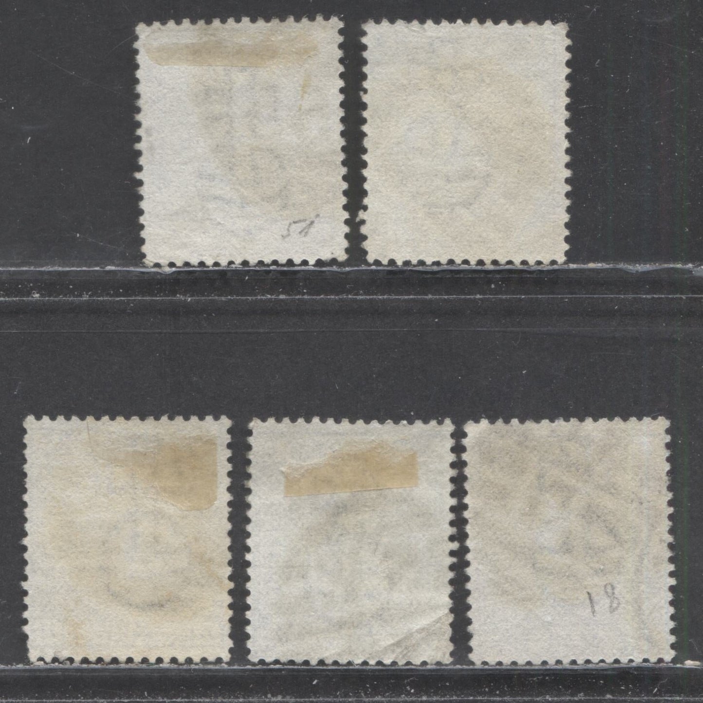 Lot 153 Great Britain SC#68 (SG#142) 2 1/2d Blue 1880 Large Coloured Corner Letters - Surface-Printed Issue, Plate 18 Printing, Orb Wmk, London District Cancels, 5 Very Good Used Examples, Click on Listing to See ALL Pictures, Estimated Value $68