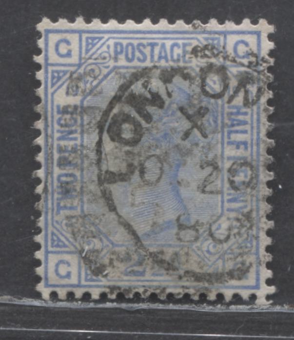 Lot 158 Great Britain SC#68 (SG#142) 2 1/2d Blue 1880 Large Coloured Corner Letters - Surface-Printed Issue, Plate 19 Printing, Orb Wmk, London June 20,1880 CDS, A Fine Used Example, Click on Listing to See ALL Pictures, Estimated Value $27