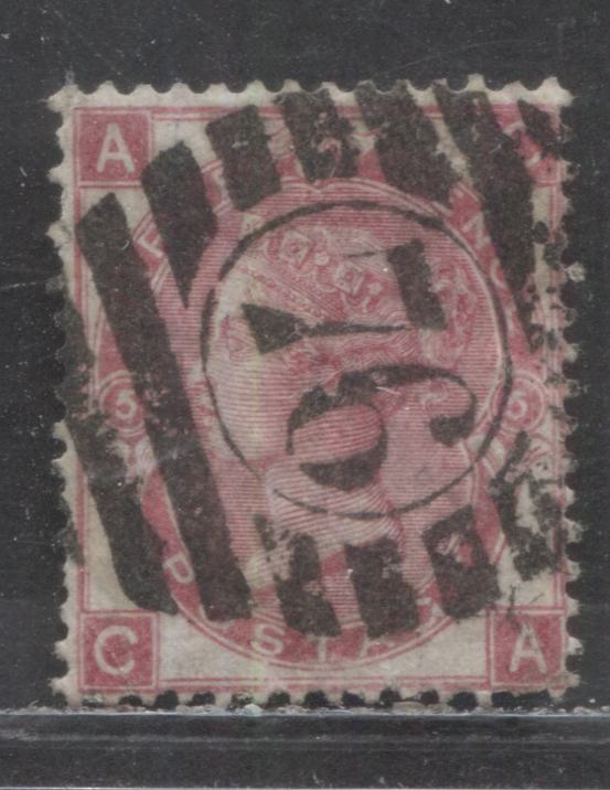 Lot 178 Great Britain SC#49 (SG#103) 3d Rose 1867 - 1880 Large White Corner Letters - Surface-Printed Issue, Plate 6 Printing, Spray Of Rose Wmk, #76 London District Cancel, A Fine Used Example, Click on Listing to See ALL Pictures, Estimated Value $35