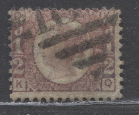 Lot 2 Great Britain SC#58 (SG#48) 1/2d Rose Red 1870 - 1880 Bantam Issue, Plate 3 Printing, A Very Good Used Example, Click on Listing to See ALL Pictures, Estimated Value $13