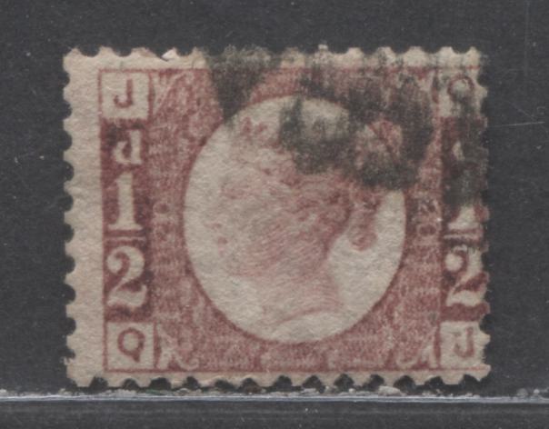 Lot 21 Great Britain SC#58 (SG#48) 1/2d Rose Red 1870 - 1880 Bantam Issue, Plate 20 Printing, A Fine Used Example, Click on Listing to See ALL Pictures, Estimated Value $42