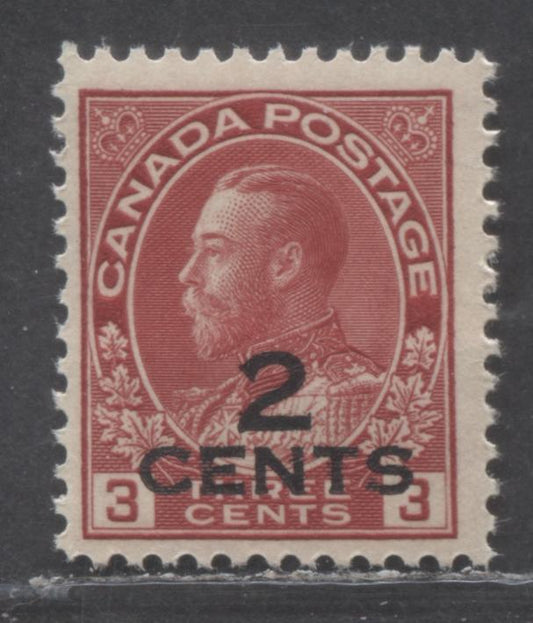 Lot 253 Canada #140 2c On 3c Carmine King George V, 1926 Admiral Provisionals Issue, A FNH Single Perf 12