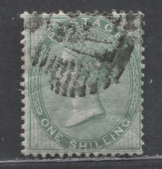Lot 39 Great Britain SC#28 (SG#72) 1s Green 1856 No Corner Letters - Surface Printed Issue, London Duplex Cancel, A Very Good - Fine Used Example, Click on Listing to See ALL Pictures, Estimated Value $115
