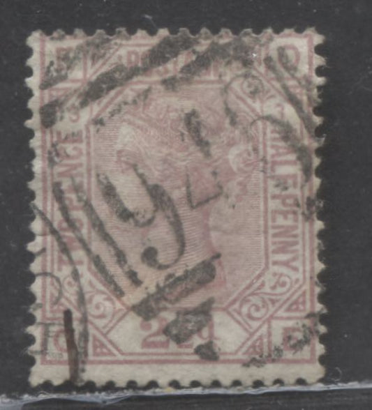Lot 86 Great Britain SC#66 (SG#139) 2.5d Rosy Mauve 1873-1880 Large Coloured Letters, Anchor Wmk, White Paper, Plate 3, #946 Middlesborough, Yorkshire, A Very Good Used Example, Estimated Value $45