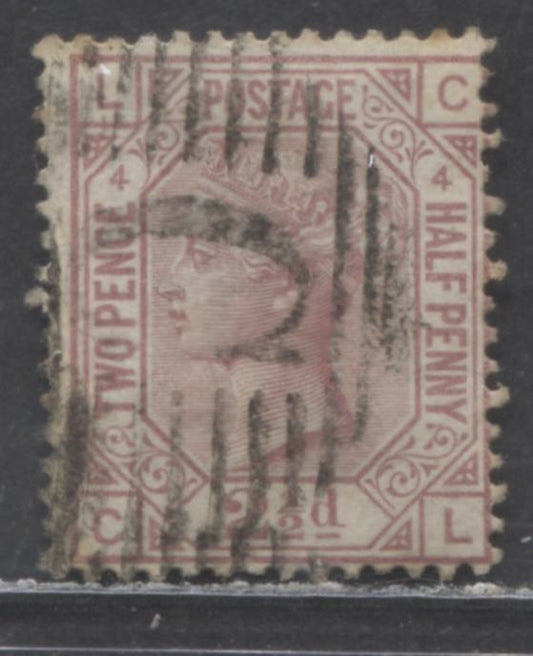 Lot 96 British Levant SG#Z81 2.5d Rosy Mauve 1873-1880 Large Coloured Letters, Large Colorful Letters, Orb Wmk, Plate 4, Constantinople Cancel, Repaired, A Good Used Example, Estimated Value $3