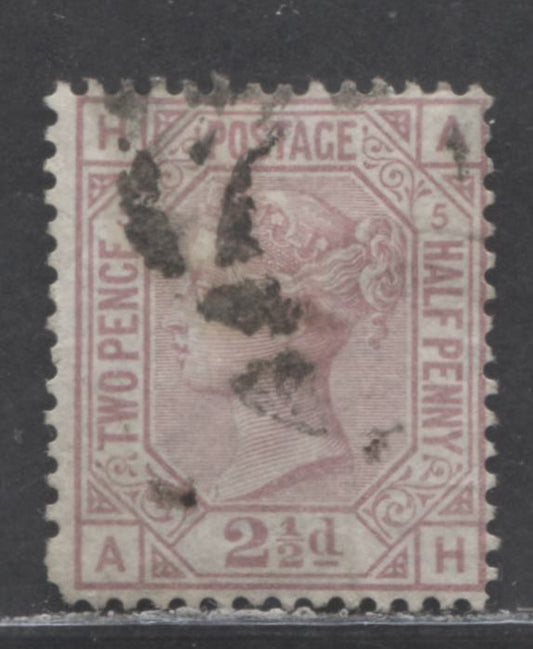 Lot 97 Great Britain SC#67 (SG#141) 2.5d Rosy Mauve 1873-1880 Large Coloured Letters, Large Colorful Letters, Orb Wmk, Plate 5, A Fine Used Example, Estimated Value $42