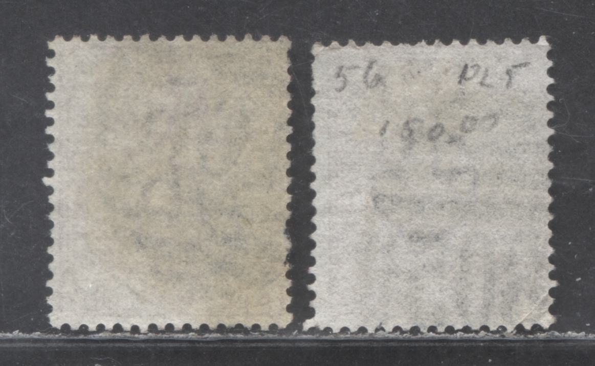 Lot 98 Great Britain SC#67 (SG#141) 2.5d Rosy Mauve 1873-1880 Large Coloured Letters, Large Colorful Letters, Orb Wmk, Plate 5, #805 Torquary Devon & Liverpool Cancels, 2 Good/Very Good Used Examples, Estimated Value $27