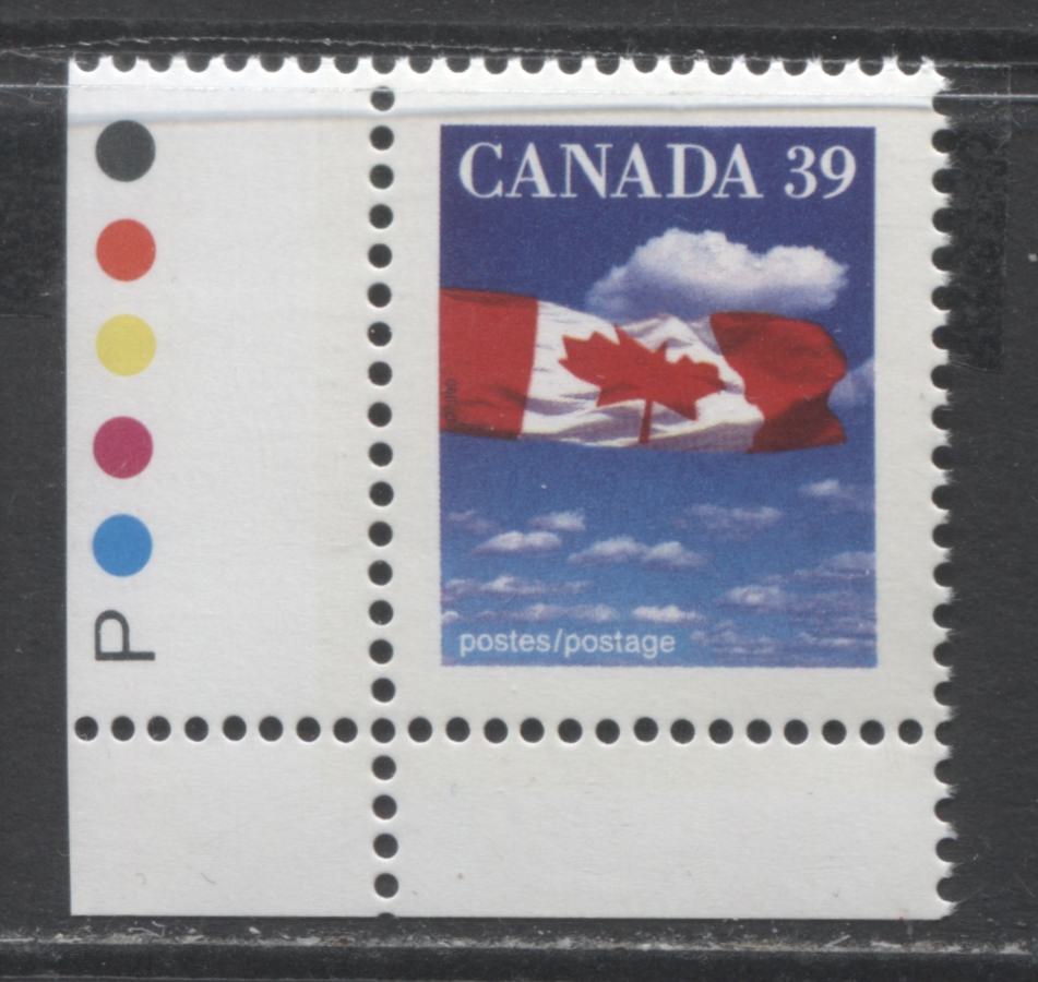 Lot 319 Canada #1166 39c Flag, 1988-1992 Mammal and Architecture Issue, A VFNH Example Showing Tag Residue on the Front